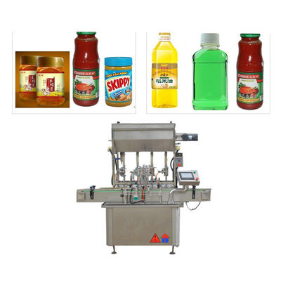China Máquina de enchimento da ketchup de quatro bocais, máquina de empacotamento do molho para a garrafa de vidro fornecedor
